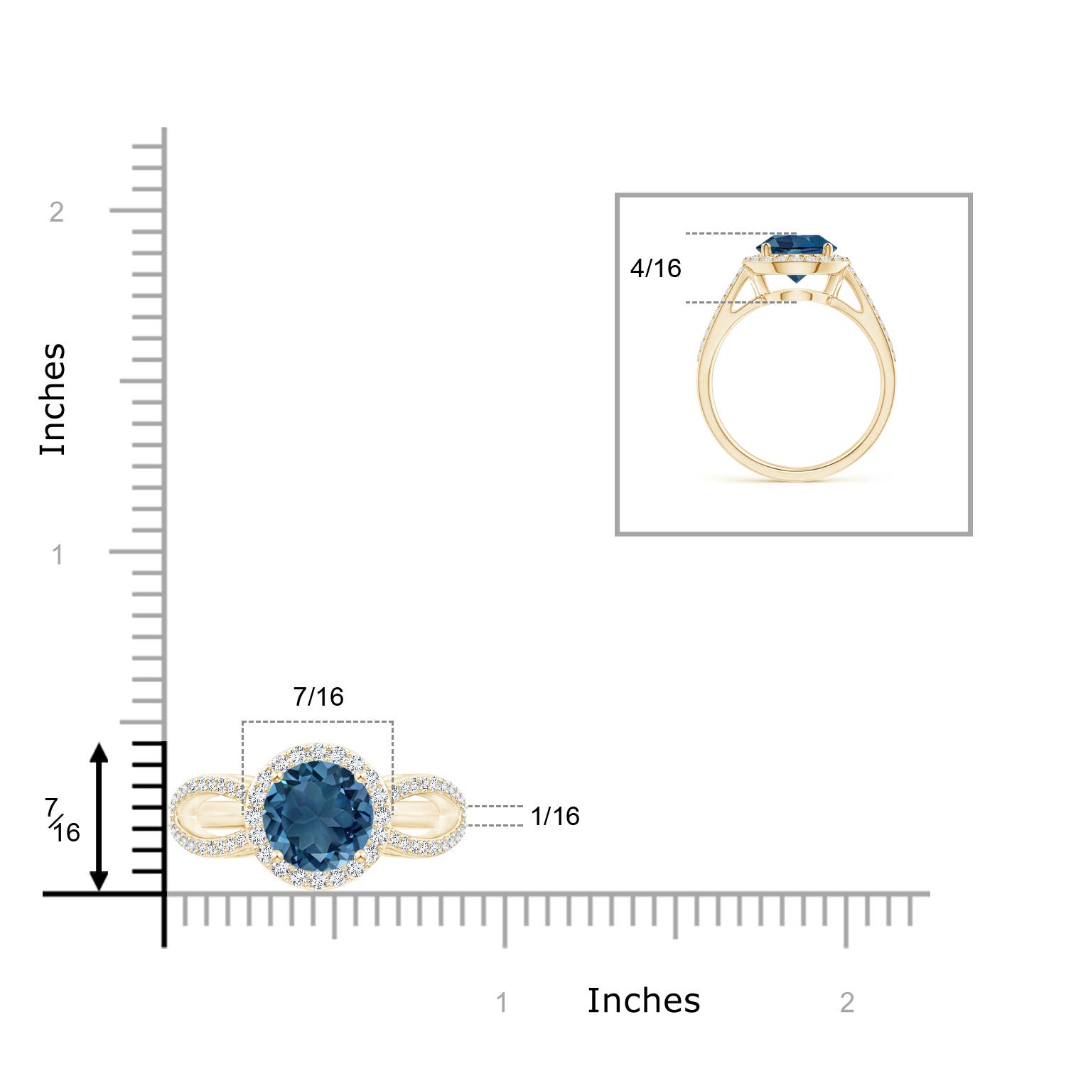 AA - London Blue Topaz / 2.81 CT / 14 KT Yellow Gold