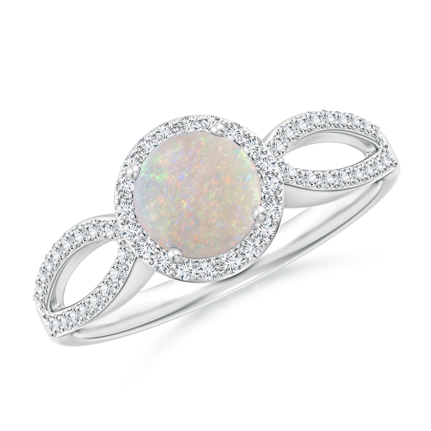 AA - Opal / 0.78 CT / 14 KT White Gold