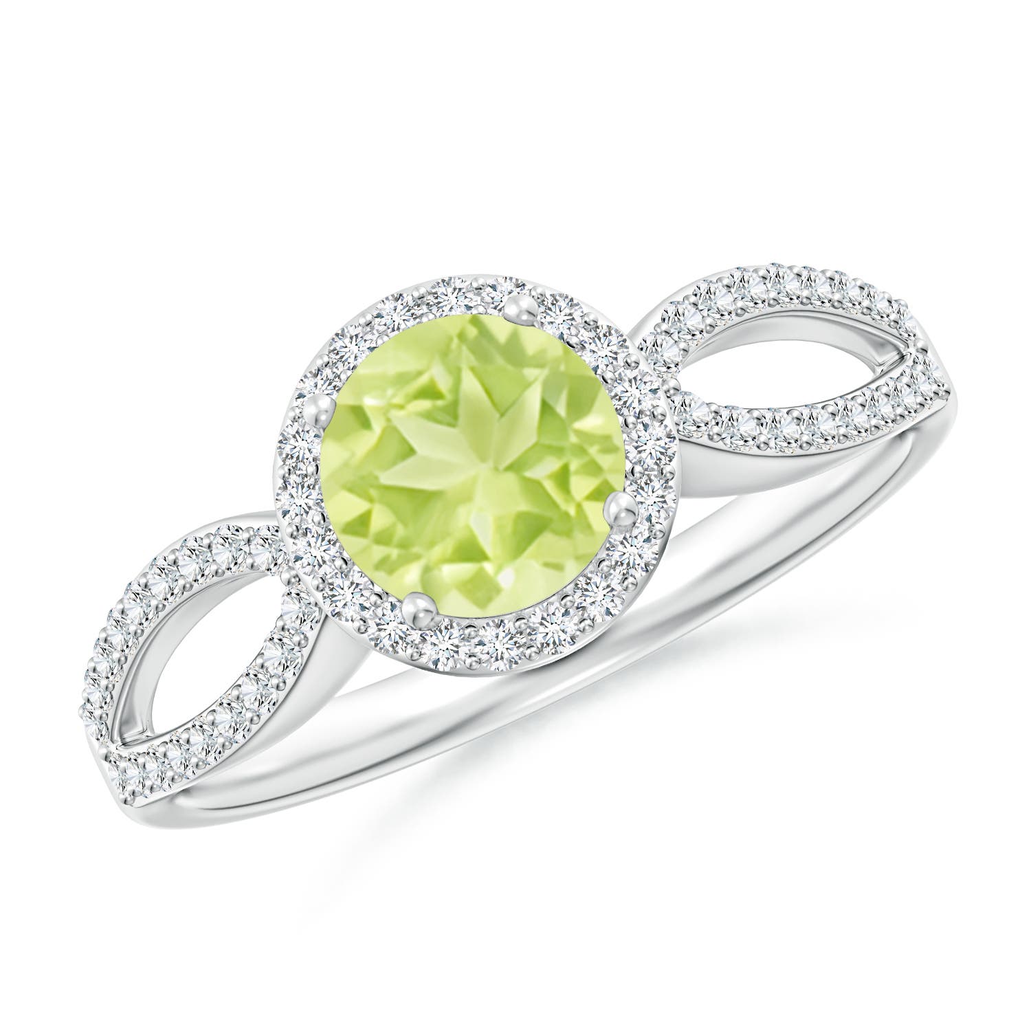 A - Peridot / 1.23 CT / 14 KT White Gold