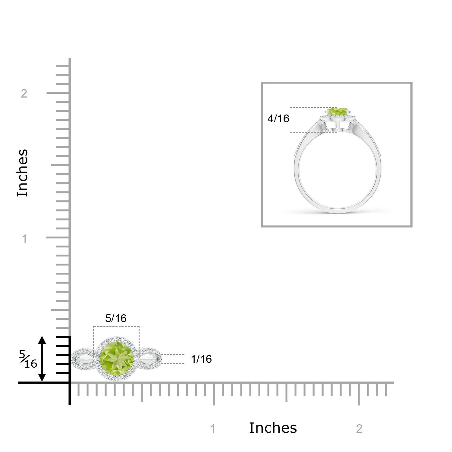 AA - Peridot / 1.23 CT / 14 KT White Gold