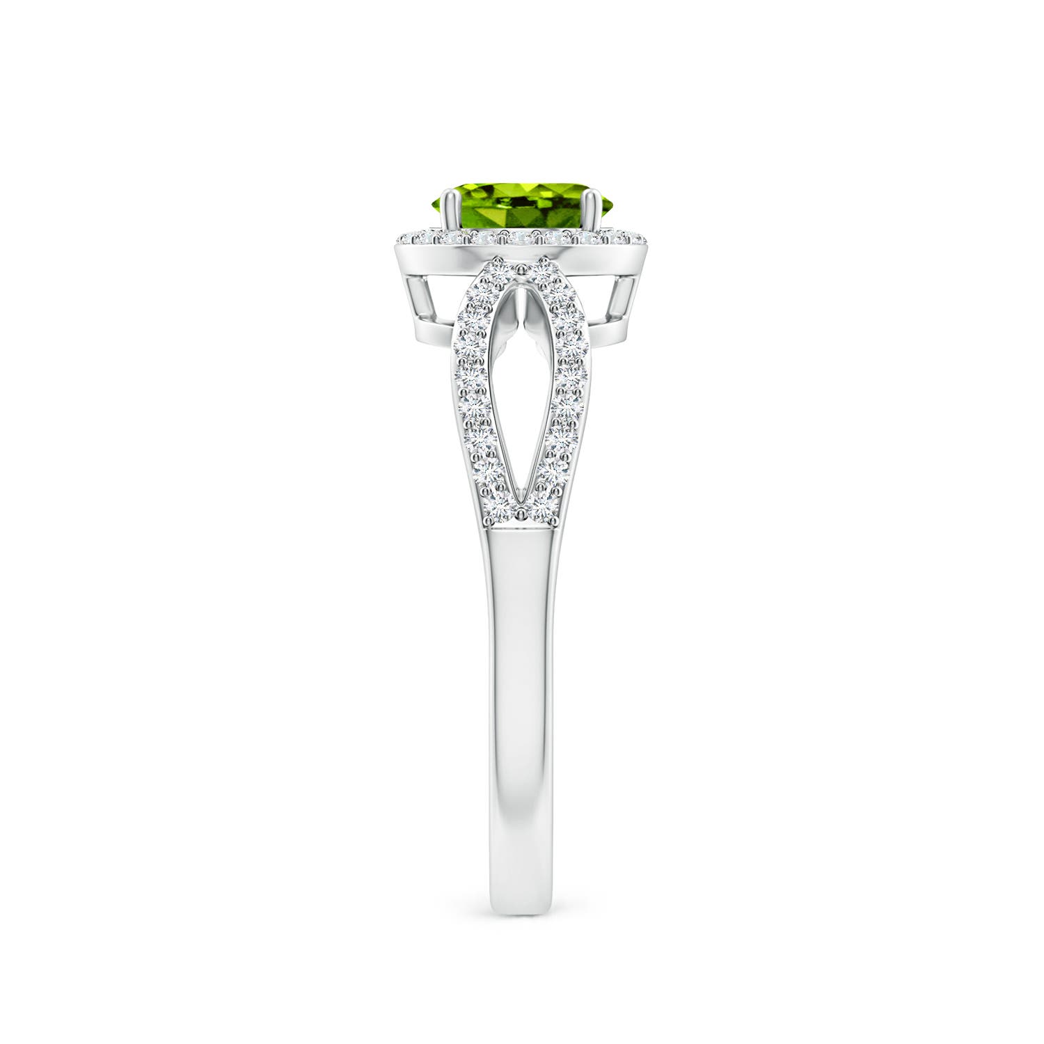 AAAA - Peridot / 1.23 CT / 14 KT White Gold