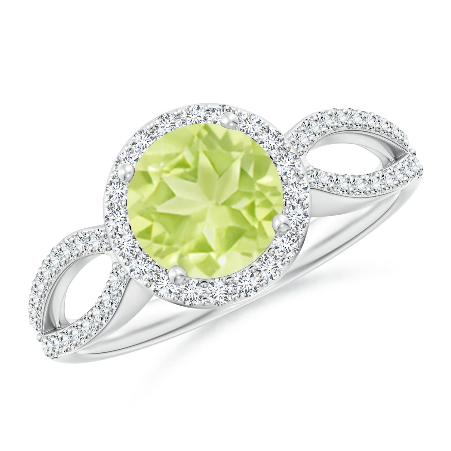 A - Peridot / 1.74 CT / 14 KT White Gold