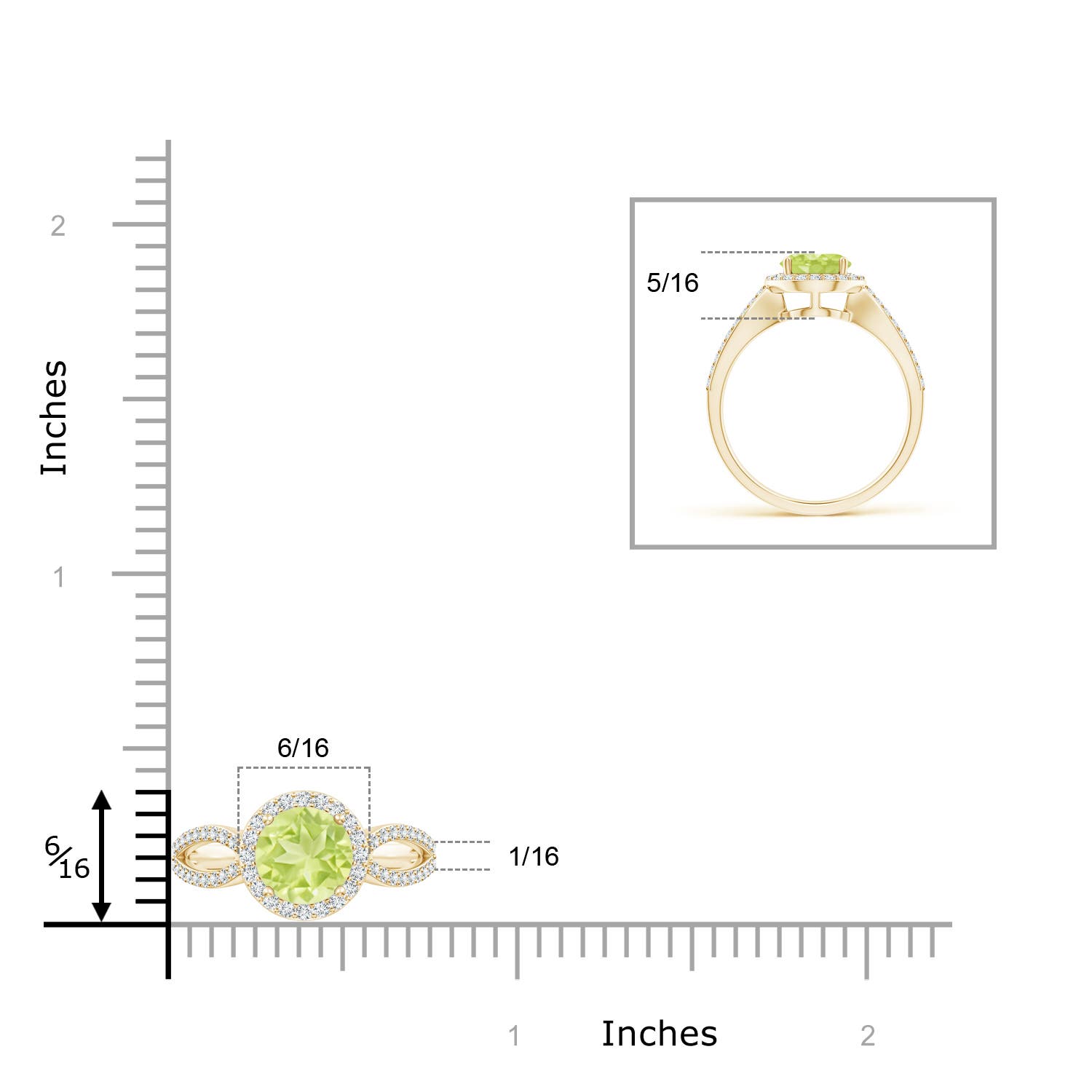 A - Peridot / 1.74 CT / 14 KT Yellow Gold