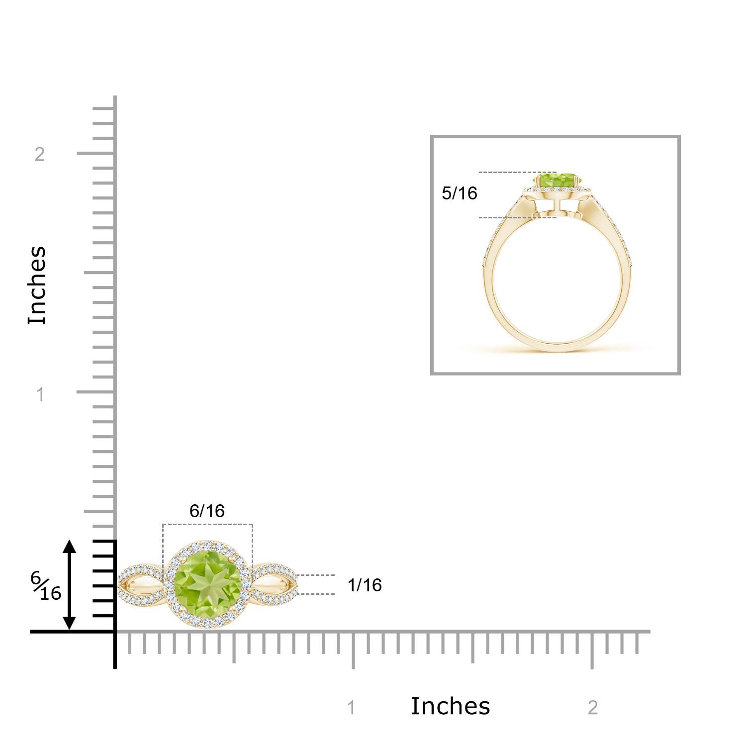 AA - Peridot / 1.74 CT / 14 KT Yellow Gold