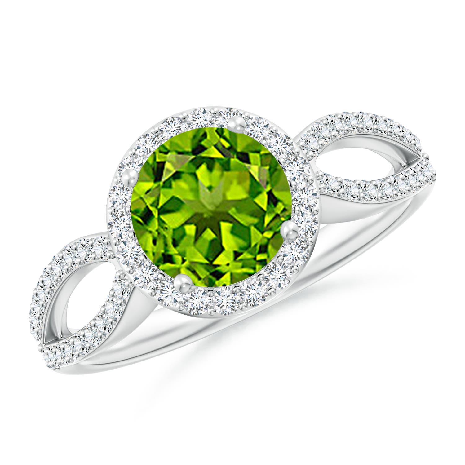 AAAA - Peridot / 1.74 CT / 14 KT White Gold