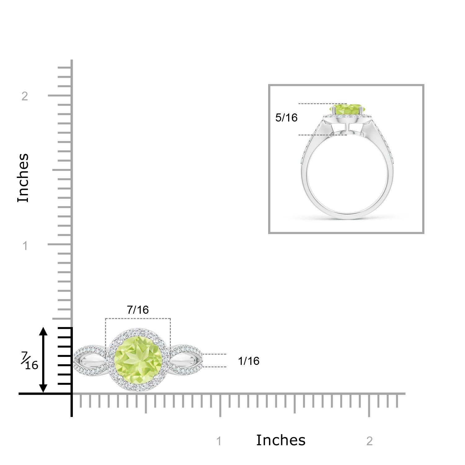 A - Peridot / 2.46 CT / 14 KT White Gold