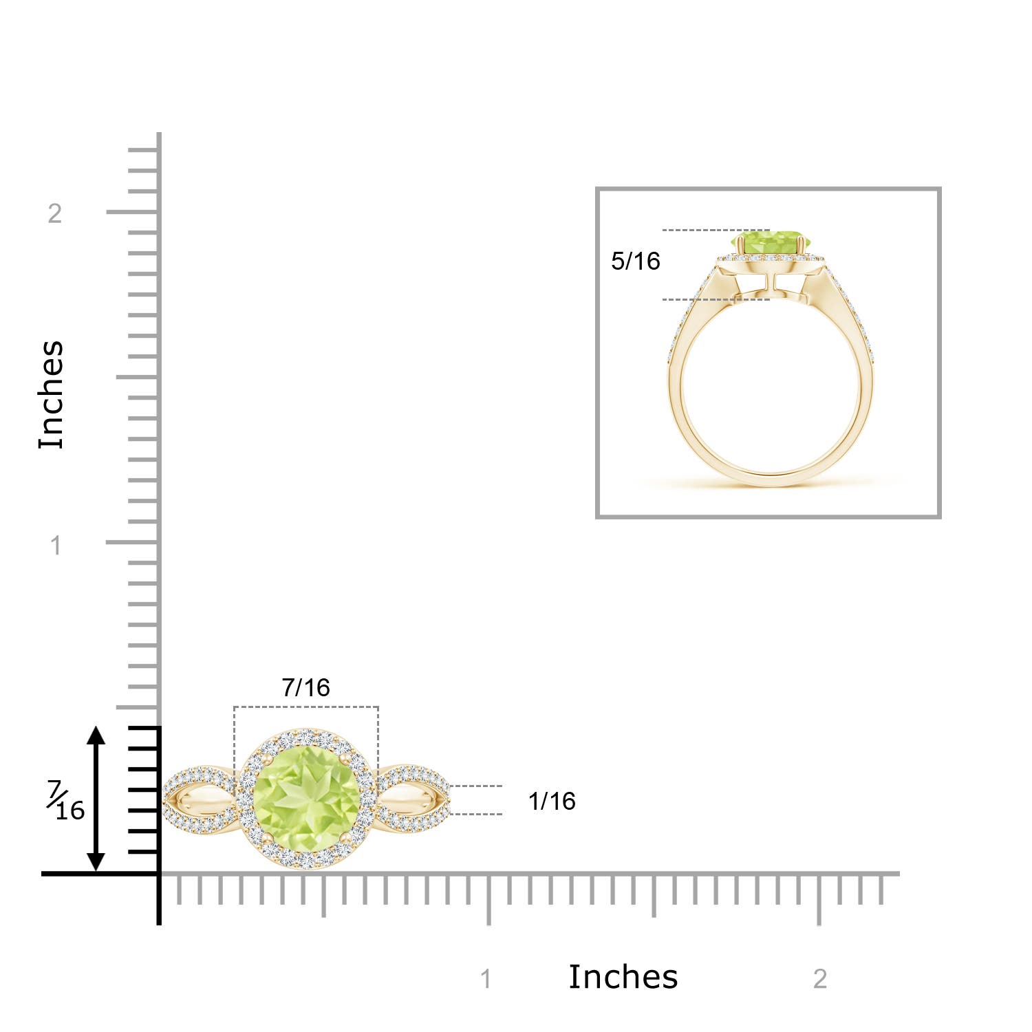 A - Peridot / 2.46 CT / 14 KT Yellow Gold