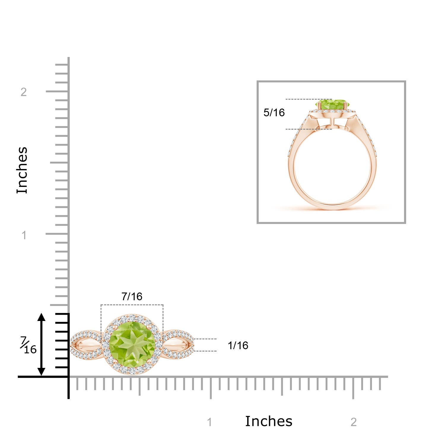 AA - Peridot / 2.46 CT / 14 KT Rose Gold