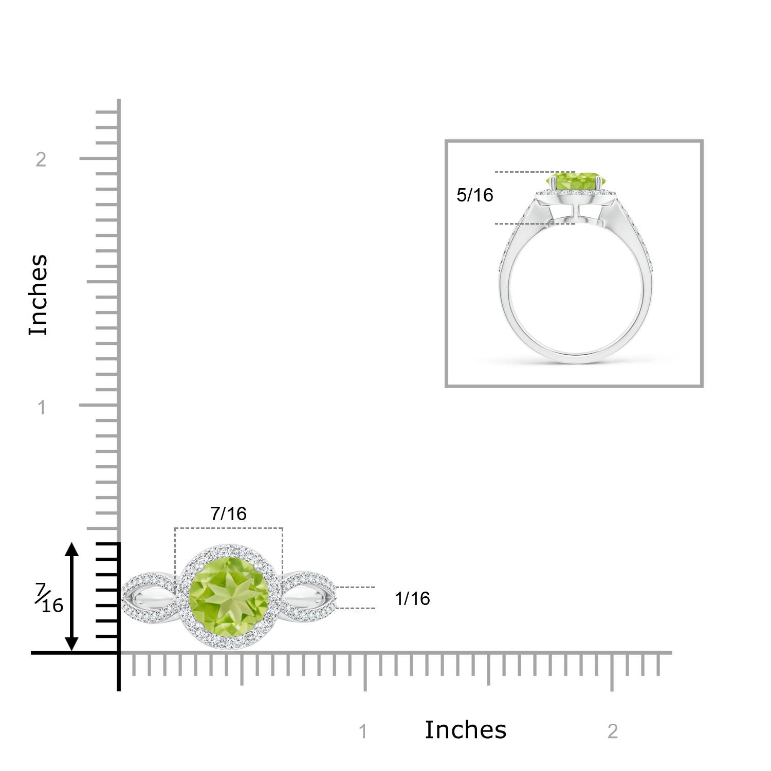 AA - Peridot / 2.46 CT / 14 KT White Gold