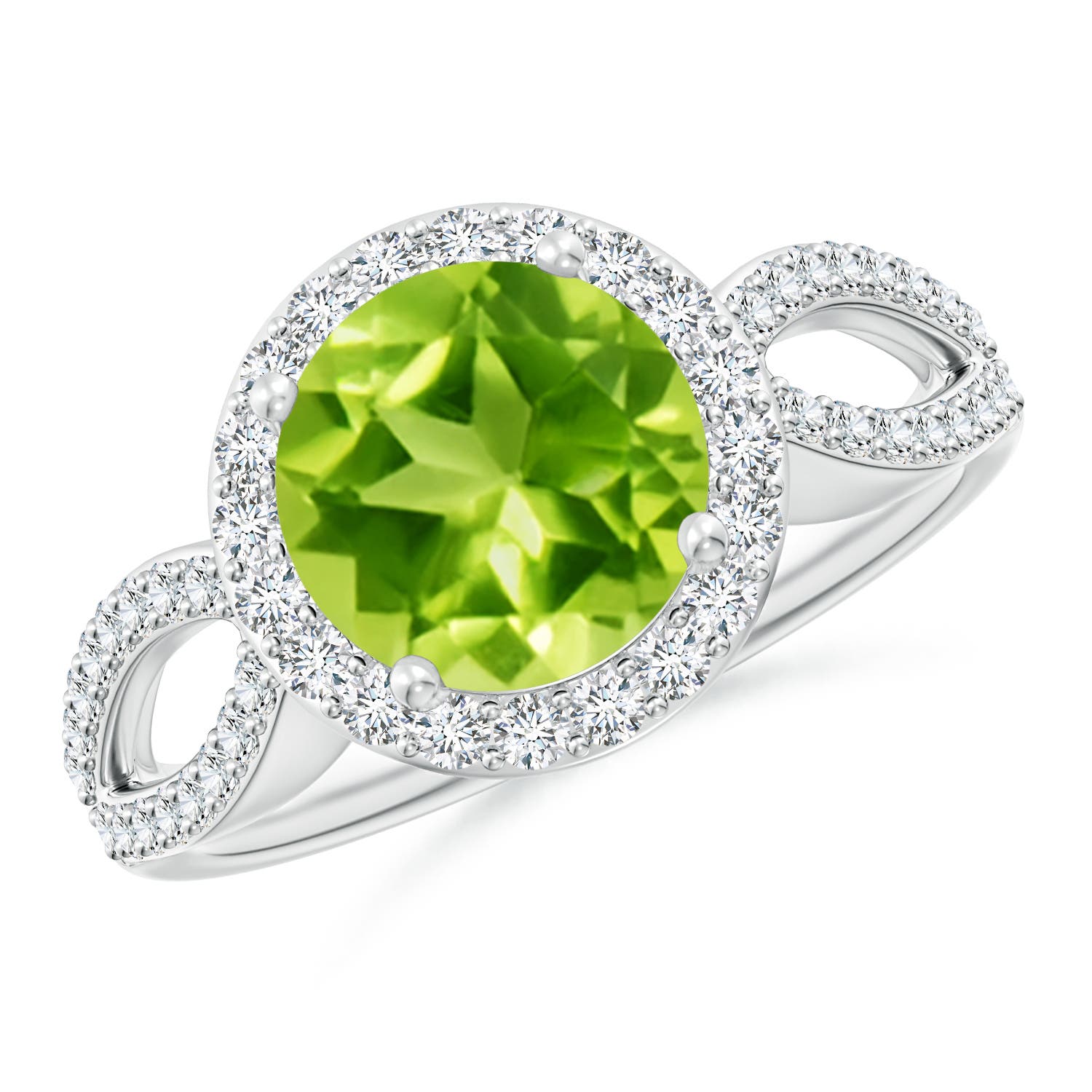 AAA - Peridot / 2.46 CT / 14 KT White Gold