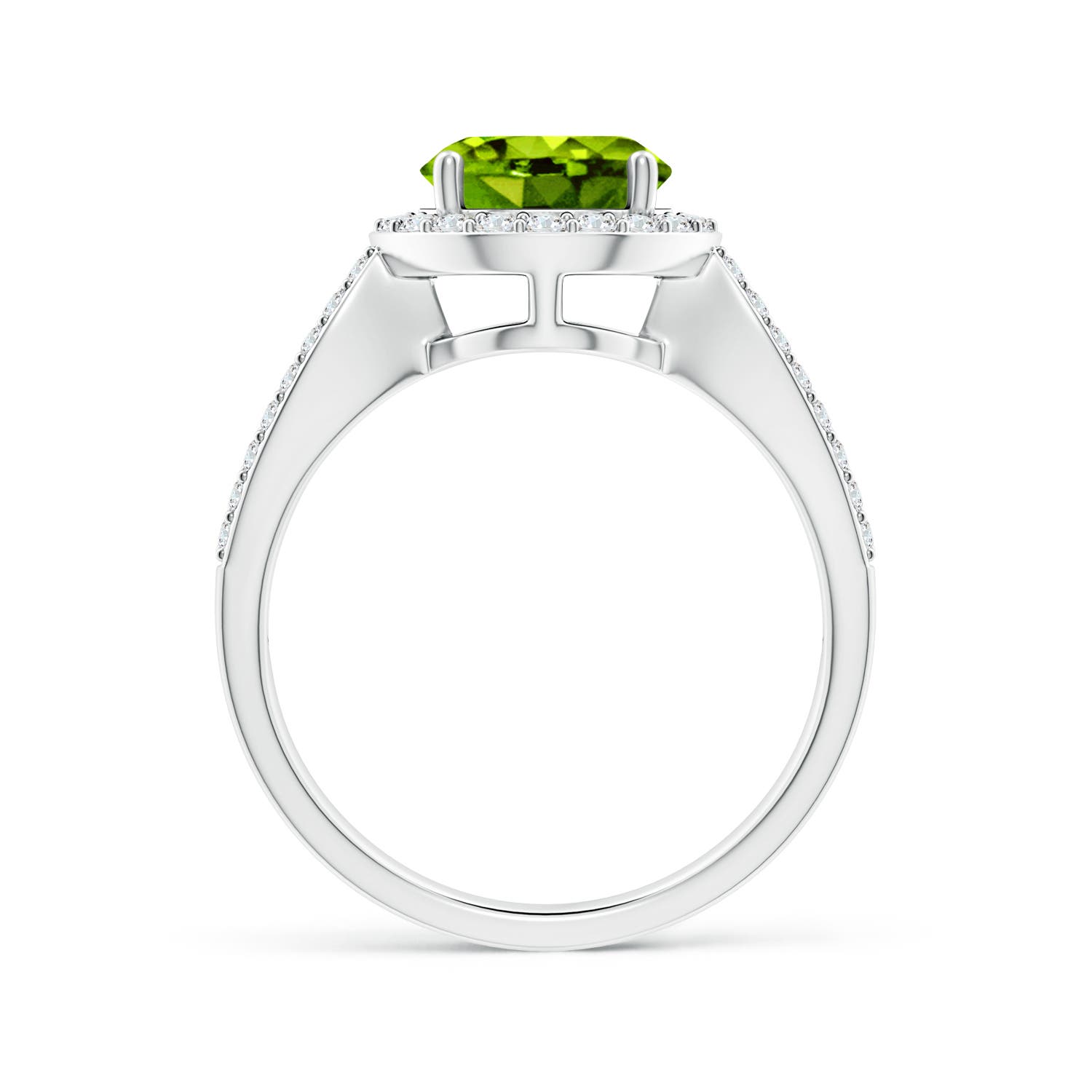 AAAA - Peridot / 2.46 CT / 14 KT White Gold