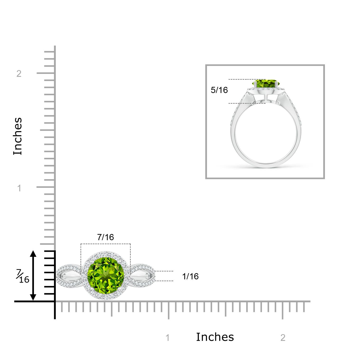 AAAA - Peridot / 2.46 CT / 14 KT White Gold