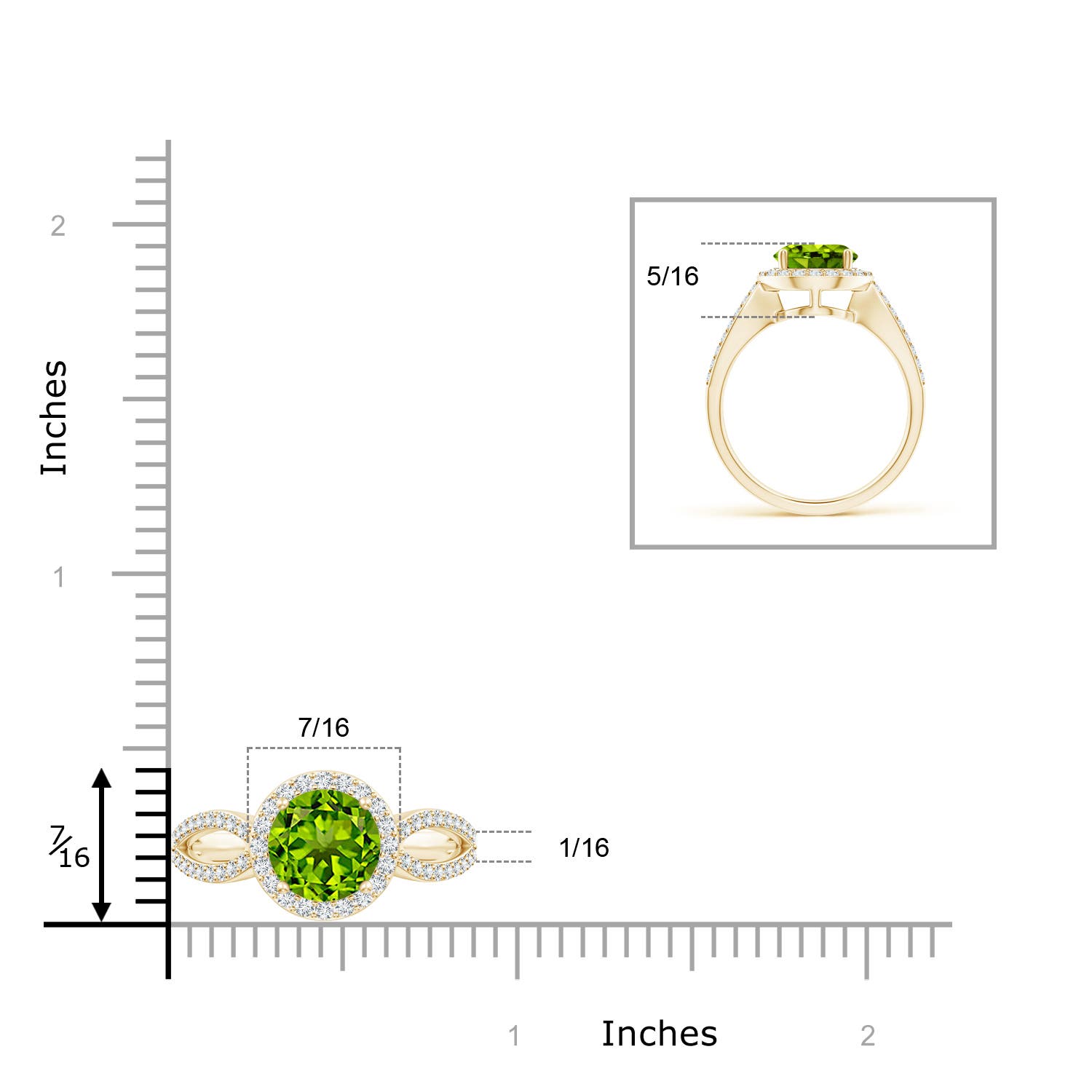 AAAA - Peridot / 2.46 CT / 14 KT Yellow Gold