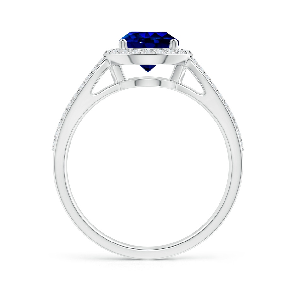 7.46-7.60x5.68mm AAA Vintage Style GIA Certified Sapphire Split Shank Ring in White Gold side 1