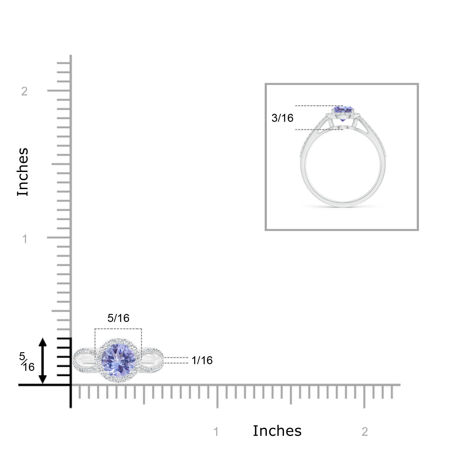 A - Tanzanite / 1.18 CT / 14 KT White Gold