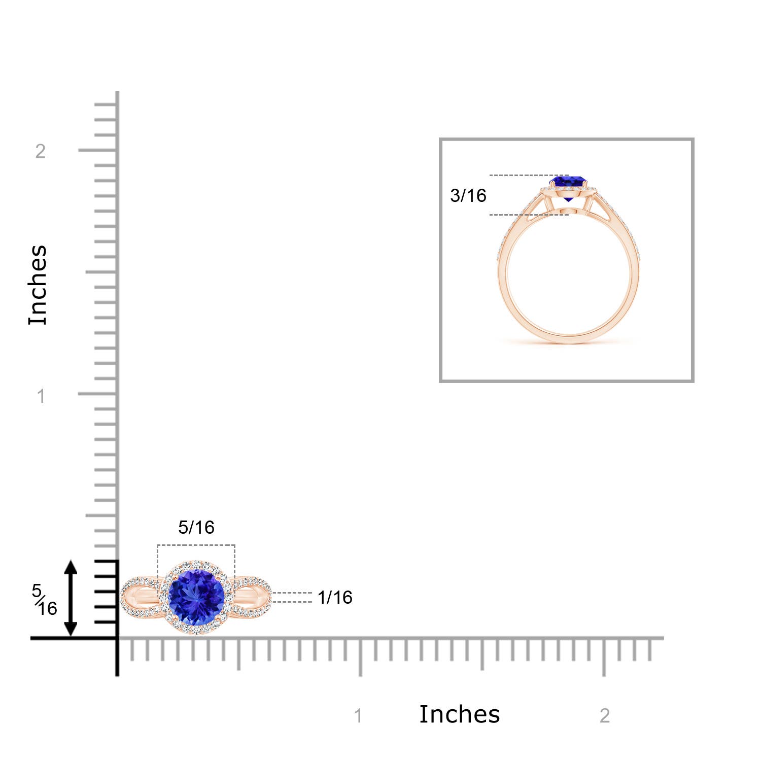 AAA - Tanzanite / 1.18 CT / 14 KT Rose Gold