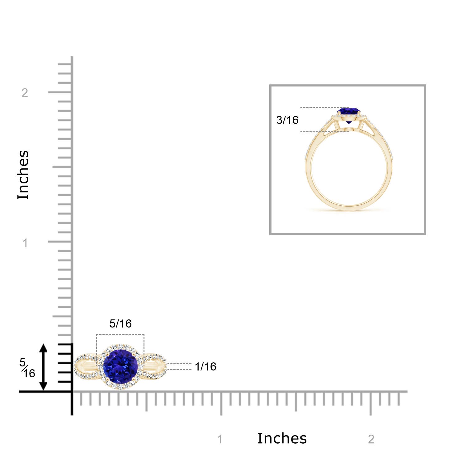 AAAA - Tanzanite / 1.18 CT / 14 KT Yellow Gold