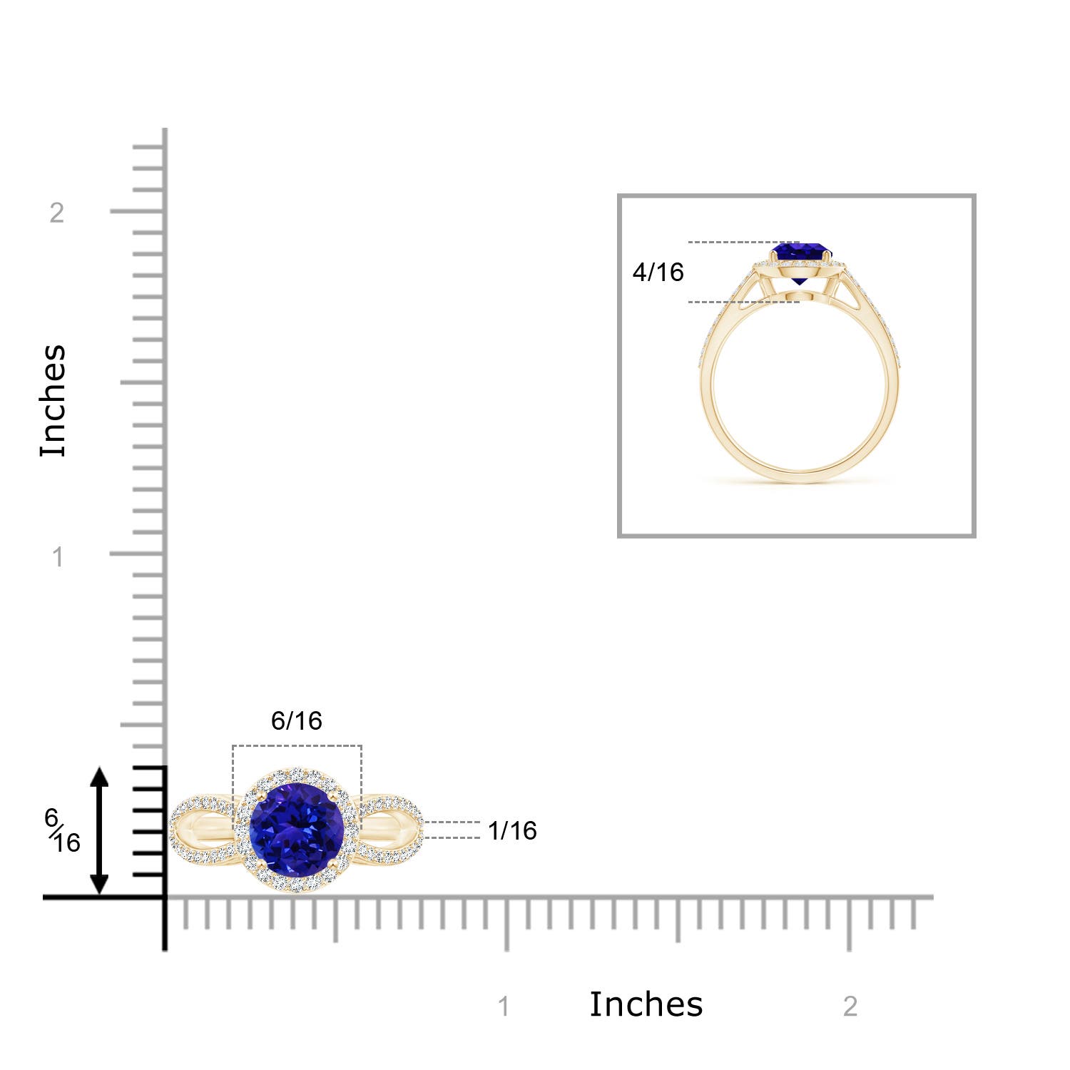 AAAA - Tanzanite / 1.79 CT / 14 KT Yellow Gold