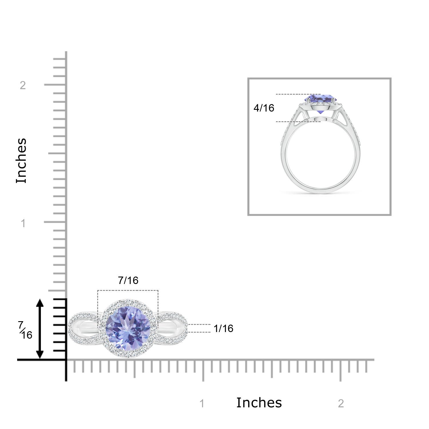 A - Tanzanite / 2.26 CT / 14 KT White Gold