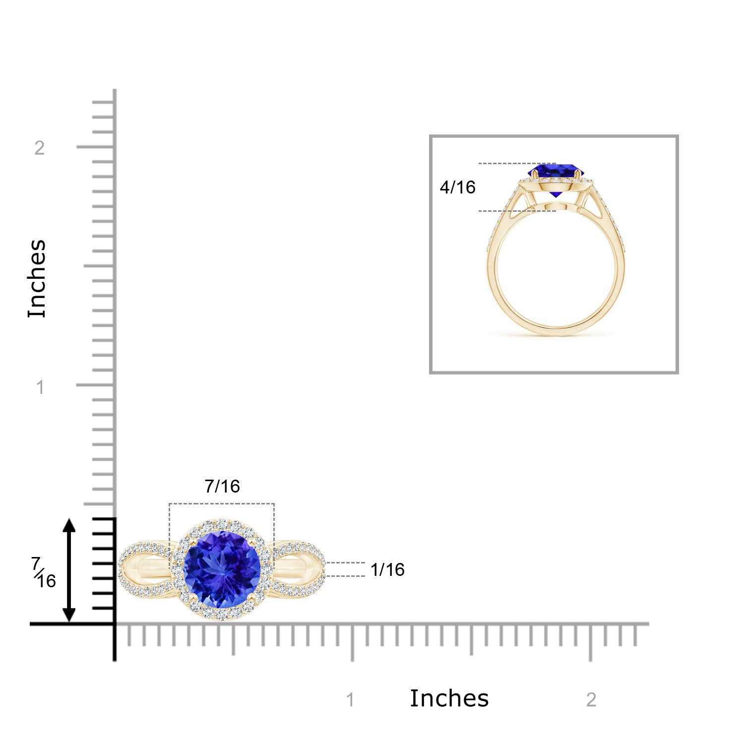 AAA - Tanzanite / 2.26 CT / 14 KT Yellow Gold