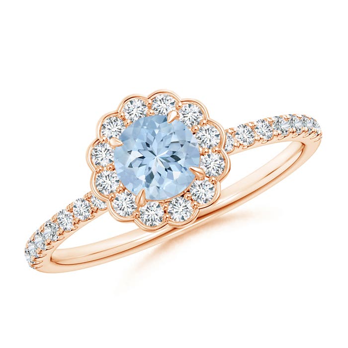 AA - Aquamarine / 0.7 CT / 14 KT Rose Gold