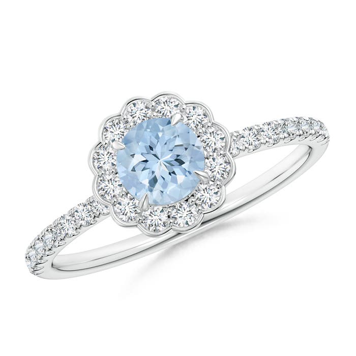 AA - Aquamarine / 0.7 CT / 14 KT White Gold