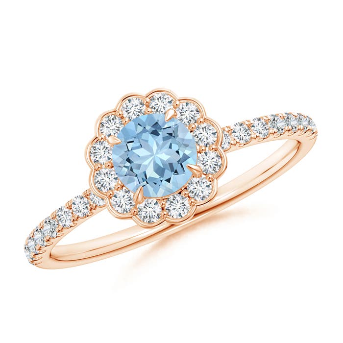 AAA - Aquamarine / 0.7 CT / 14 KT Rose Gold