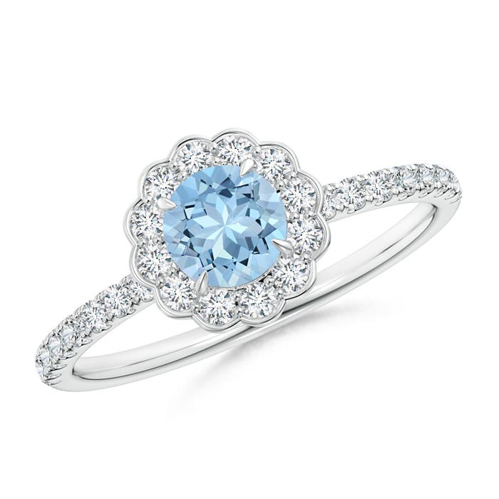 AAA - Aquamarine / 0.7 CT / 14 KT White Gold