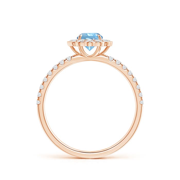 AAAA - Aquamarine / 0.7 CT / 14 KT Rose Gold