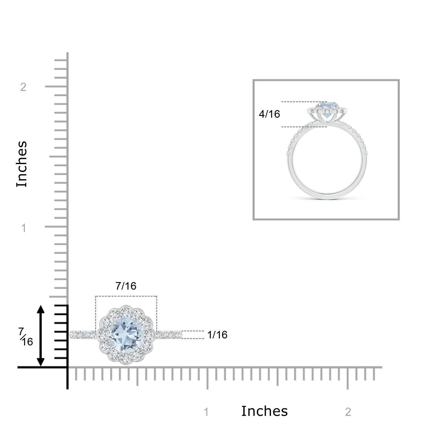 A - Aquamarine / 1.24 CT / 14 KT White Gold