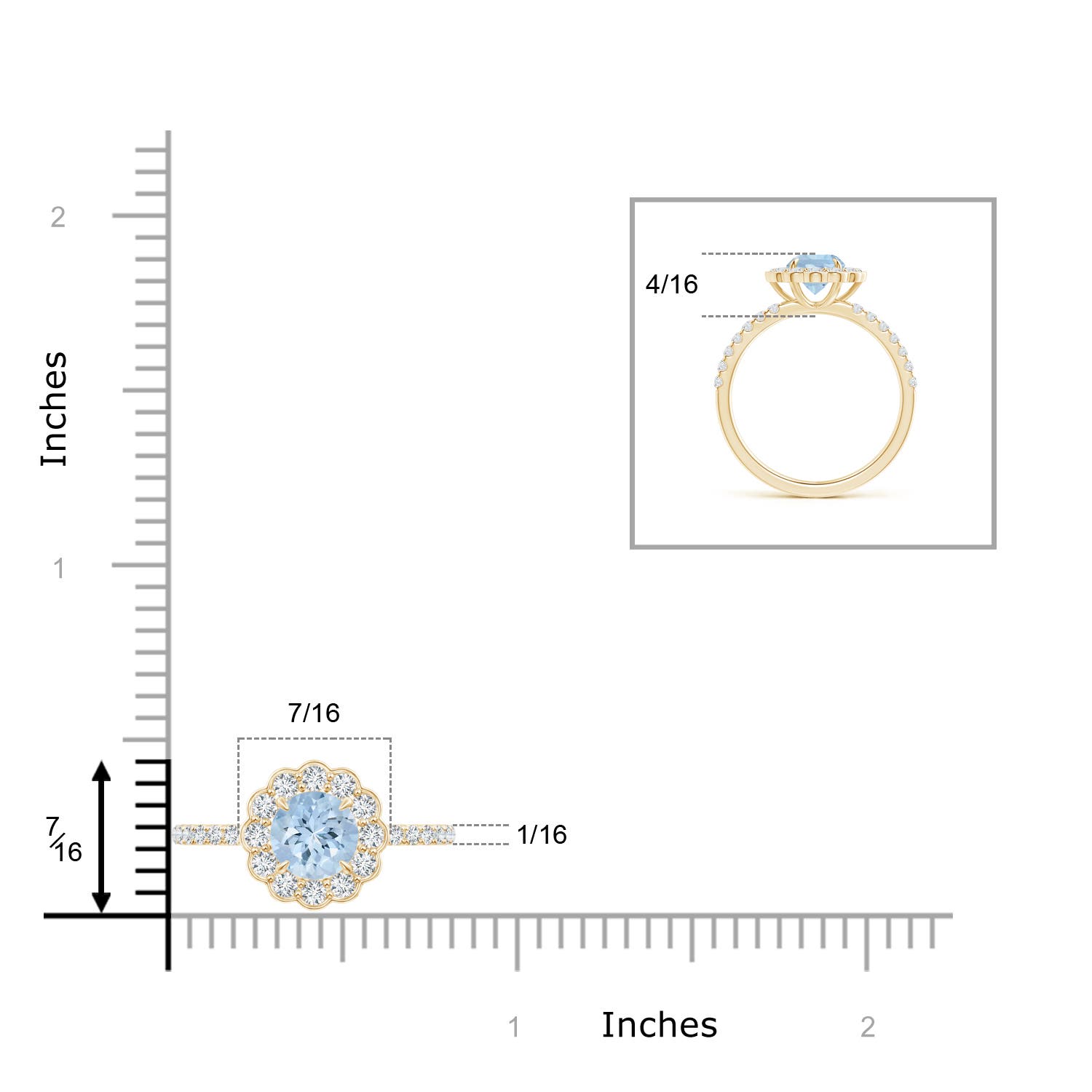 AA - Aquamarine / 1.24 CT / 14 KT Yellow Gold