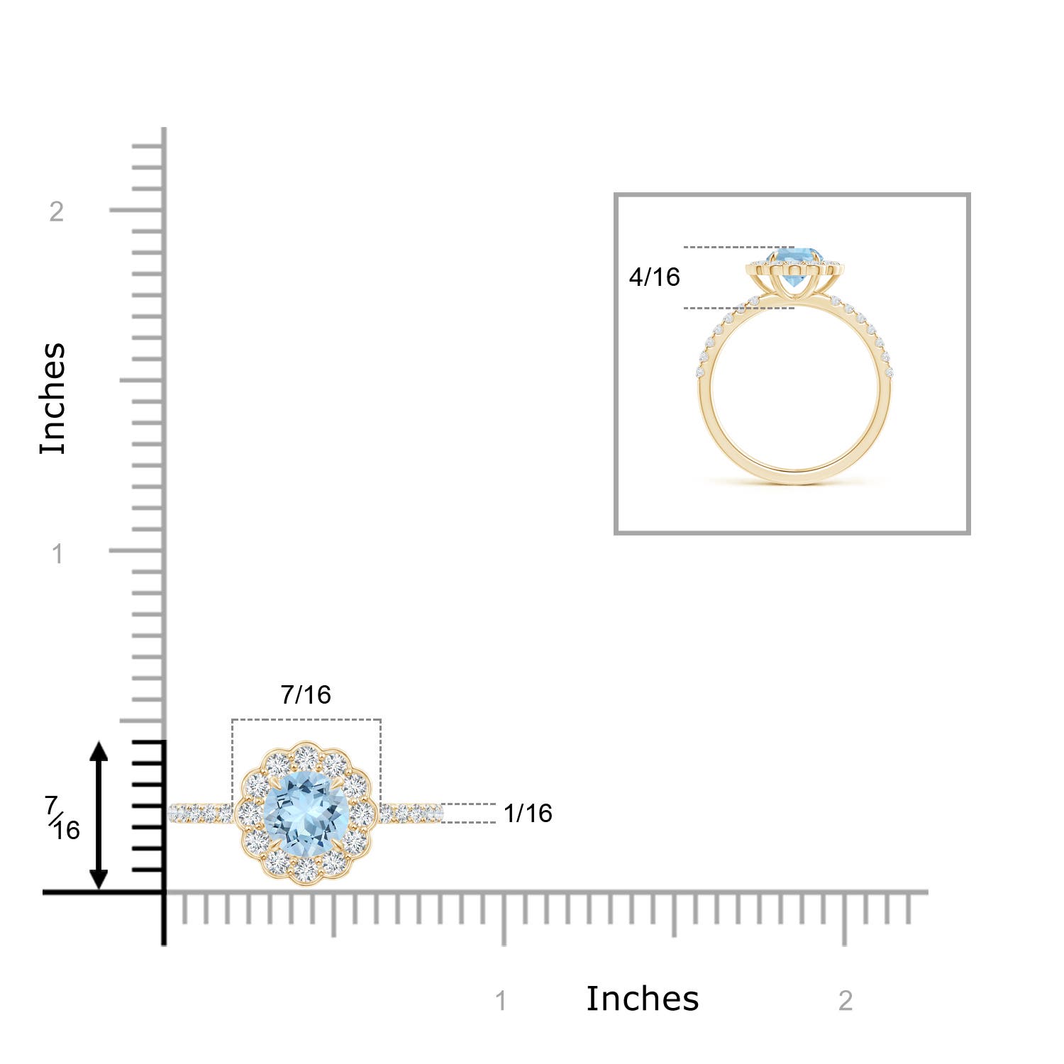 AAA - Aquamarine / 1.24 CT / 14 KT Yellow Gold