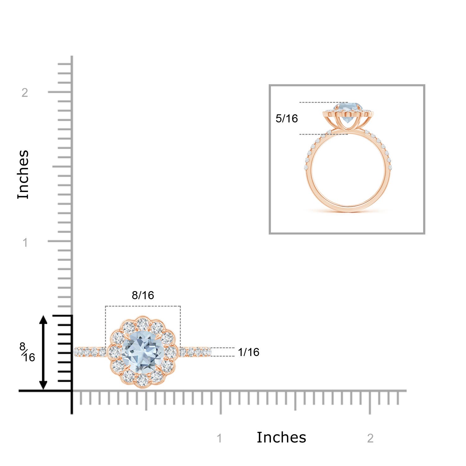 A - Aquamarine / 1.78 CT / 14 KT Rose Gold