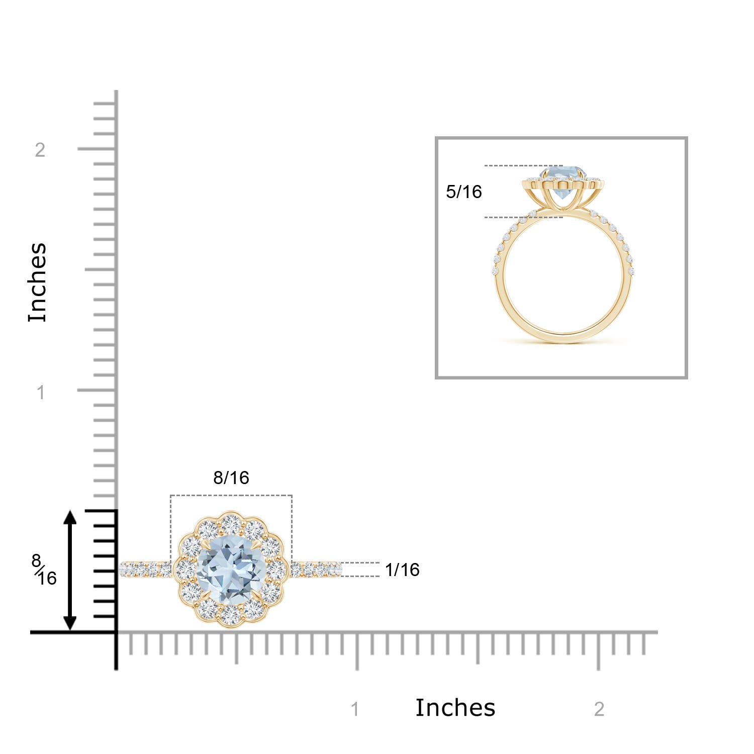 A - Aquamarine / 1.78 CT / 14 KT Yellow Gold