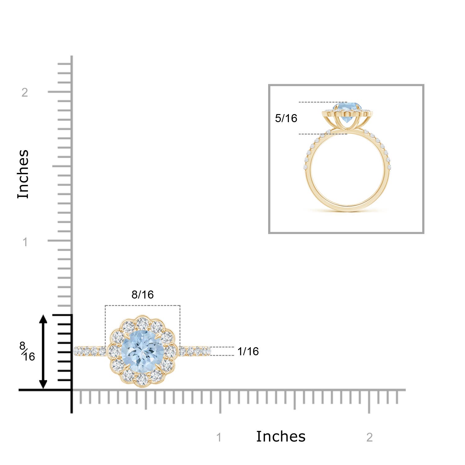 AA - Aquamarine / 1.78 CT / 14 KT Yellow Gold