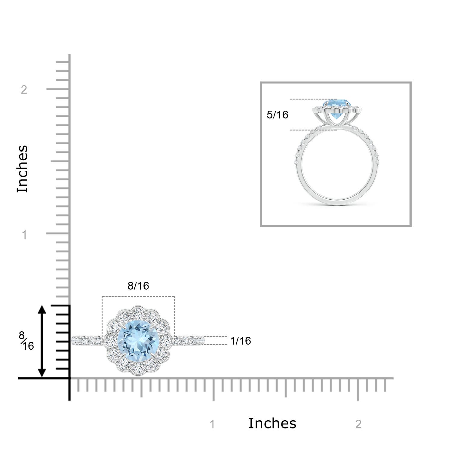 AAA - Aquamarine / 1.78 CT / 14 KT White Gold