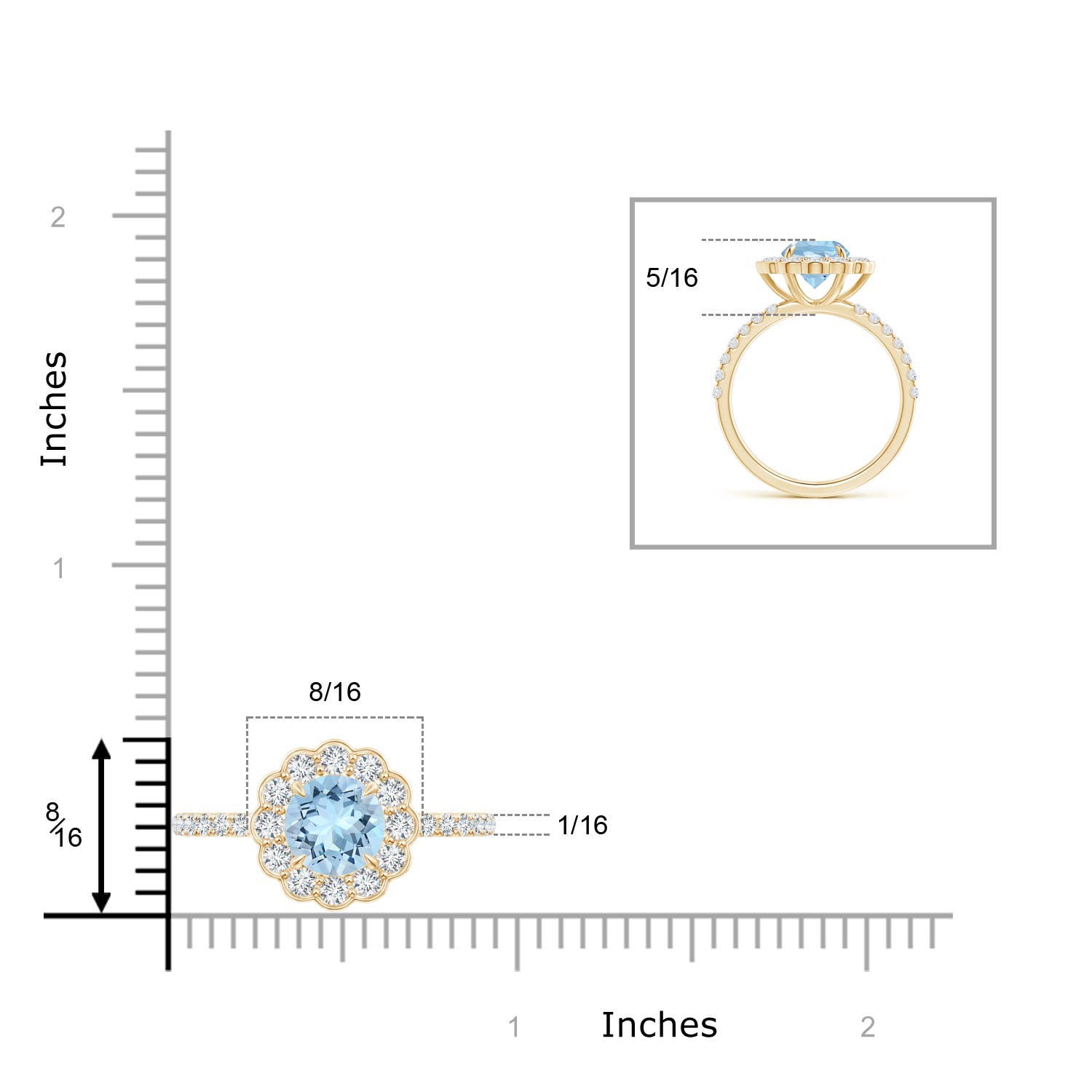 AAA - Aquamarine / 1.78 CT / 14 KT Yellow Gold