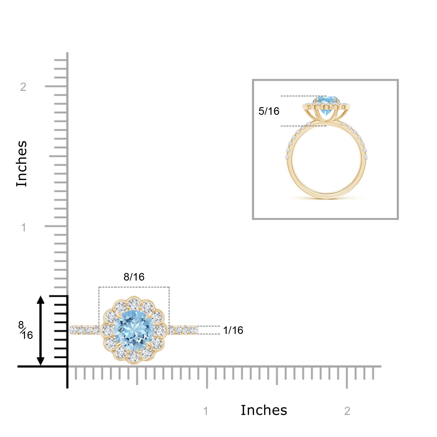 AAAA - Aquamarine / 1.78 CT / 14 KT Yellow Gold