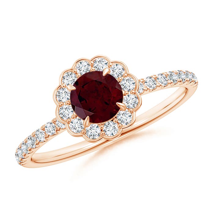 A - Garnet / 0.9 CT / 14 KT Rose Gold