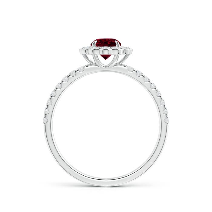 A - Garnet / 0.9 CT / 14 KT White Gold