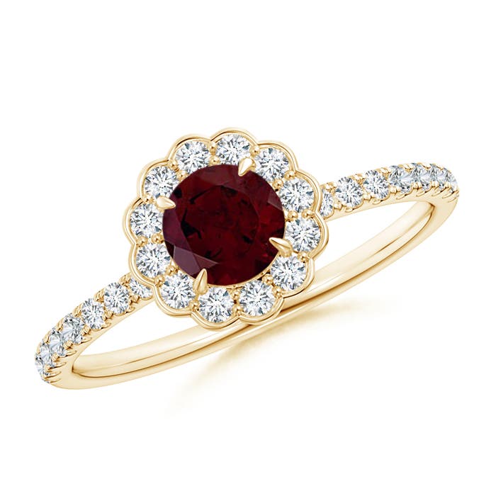 A - Garnet / 0.9 CT / 14 KT Yellow Gold