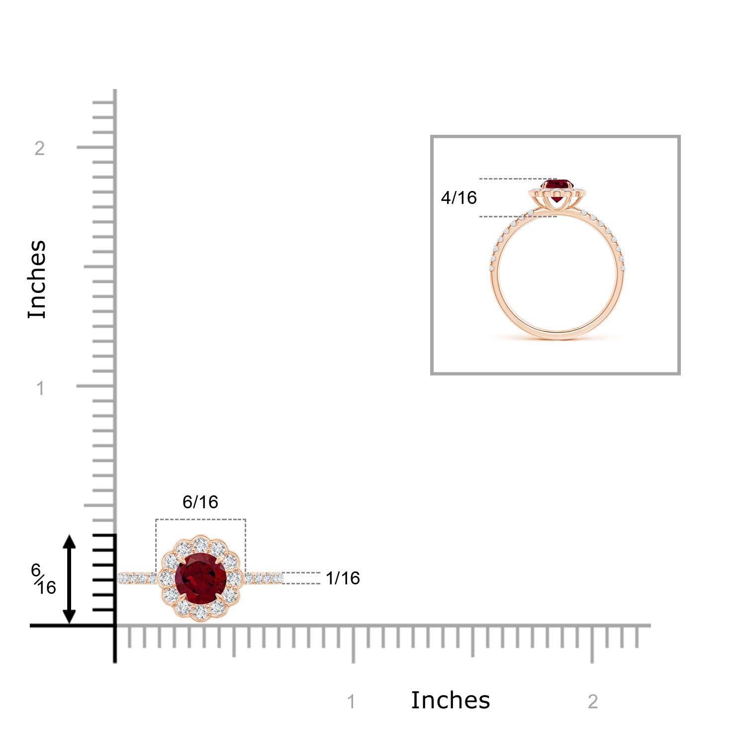 AA - Garnet / 0.9 CT / 14 KT Rose Gold