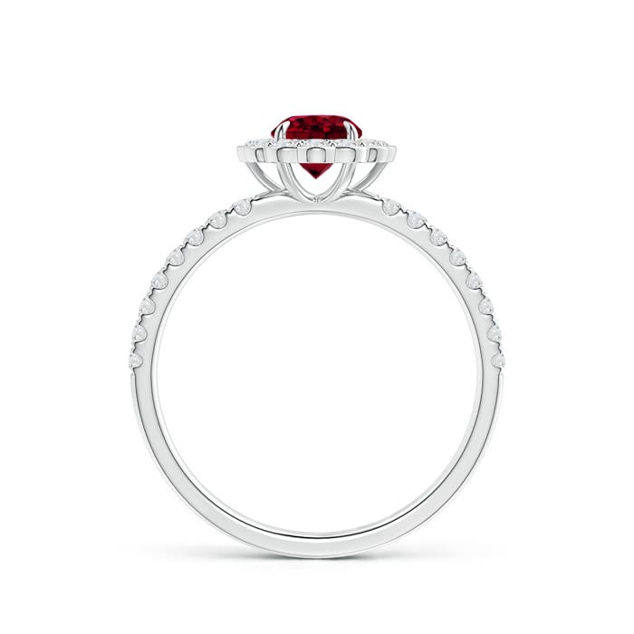 AAA - Garnet / 0.9 CT / 14 KT White Gold