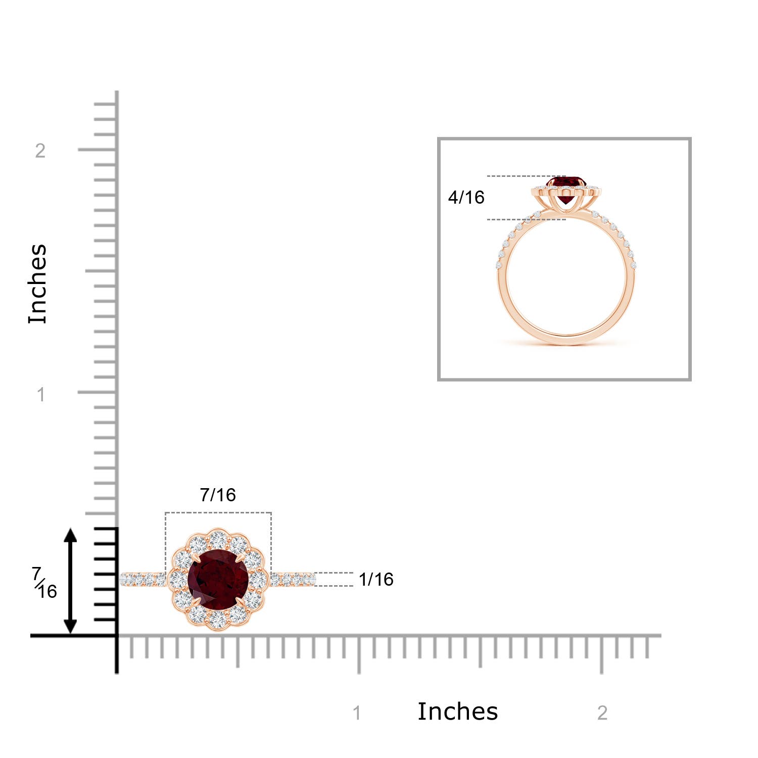 A - Garnet / 1.52 CT / 14 KT Rose Gold