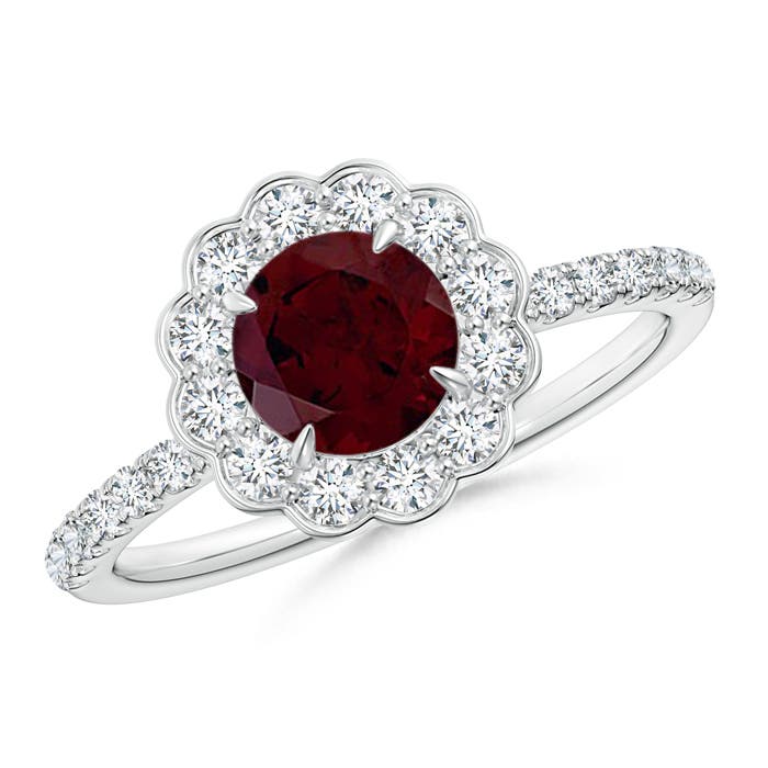 A - Garnet / 1.52 CT / 14 KT White Gold