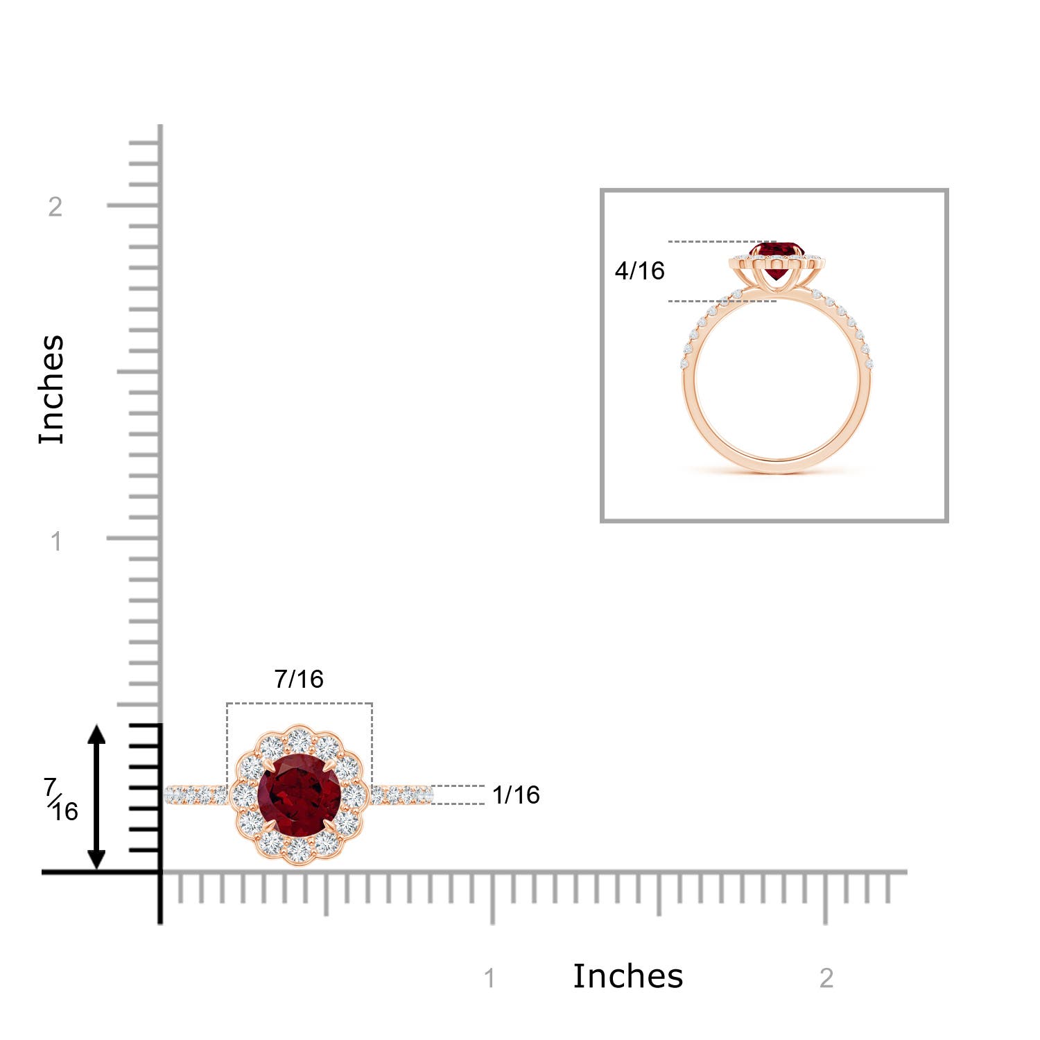 AA - Garnet / 1.52 CT / 14 KT Rose Gold