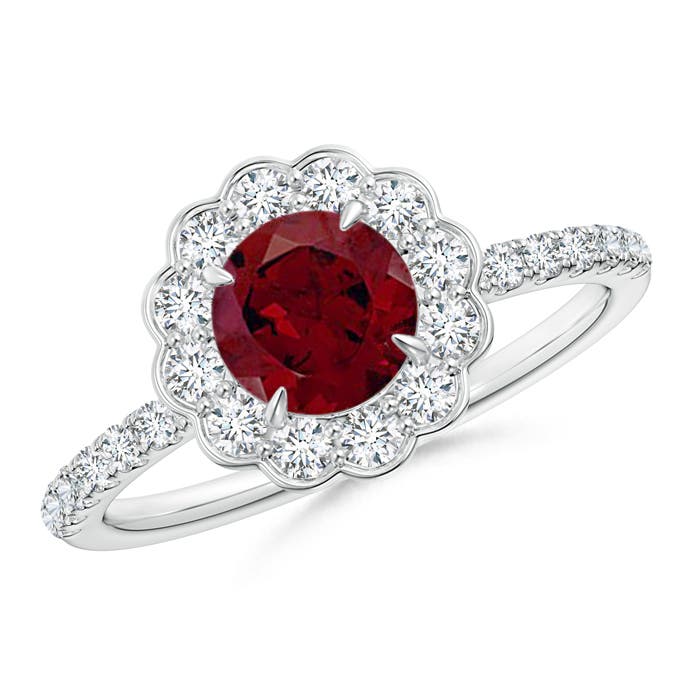 AA - Garnet / 1.52 CT / 14 KT White Gold