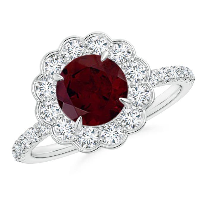 A - Garnet / 2.16 CT / 14 KT White Gold