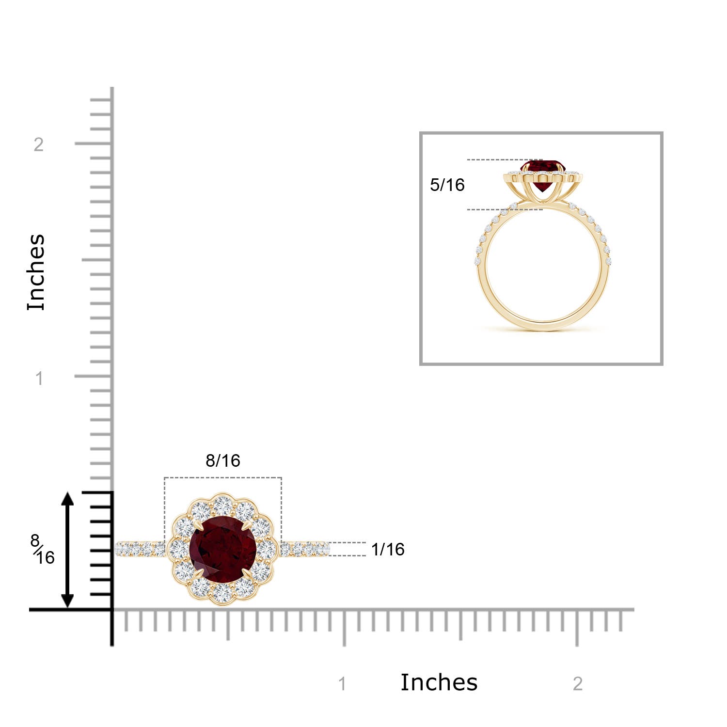 A - Garnet / 2.16 CT / 14 KT Yellow Gold