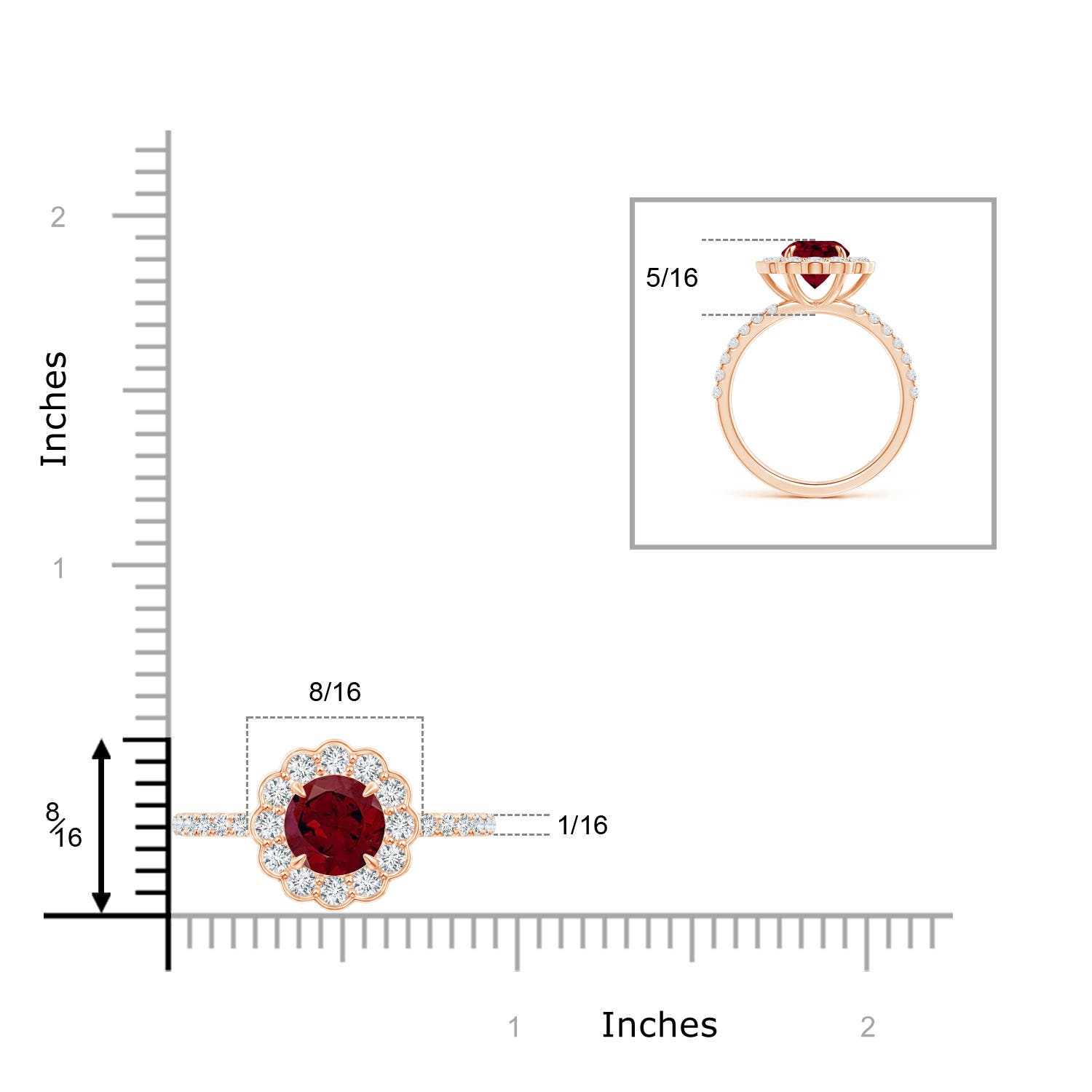 AA - Garnet / 2.16 CT / 14 KT Rose Gold